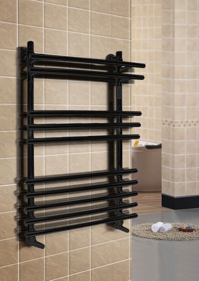 Verona A - полотенцесушитель с выдвинутыми вперед верхними перекладинами черного цвета