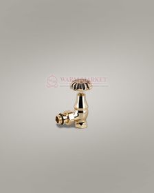 Угловой "ретро" клапан для подключения чугунного радиатора 1/2", золото