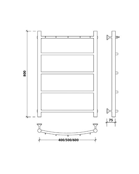 Водяной полотенцесушитель Secado Милан 1 К из нержавеющей стали