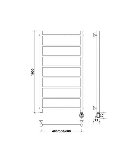 Электрический полотенцесушитель Secado Триада 1 из нержавеющей стали