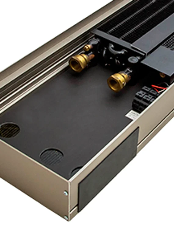 Внутрипольный конвектор с принудительной конвекцией Möhlenhoff QSKM шириной 195 мм, высотой 66 мм