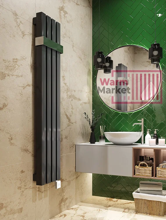 Axxinot Verde 60х60 VE - вертикальный электрический радиатор высотой 1500 мм, 4 секции