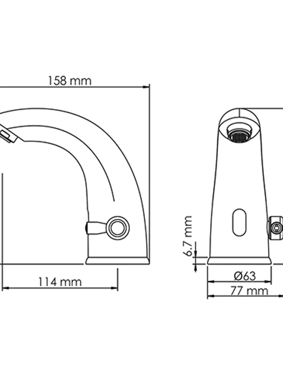 Сенсорный смеситель для умывальника черный Rossel 2813-Bl