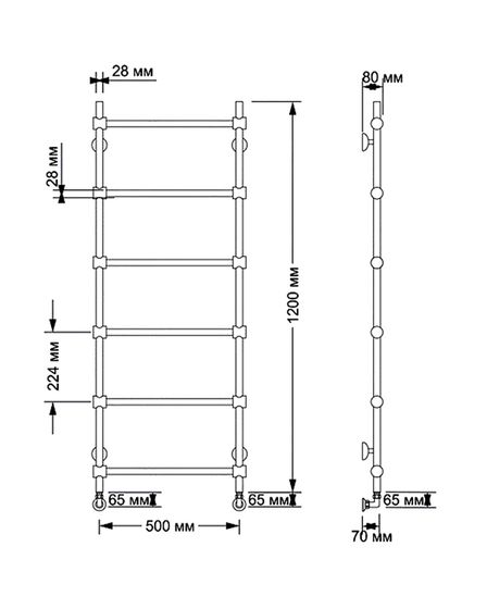 Водяной полотенцесушитель Secado Флоренция 2 из латуни