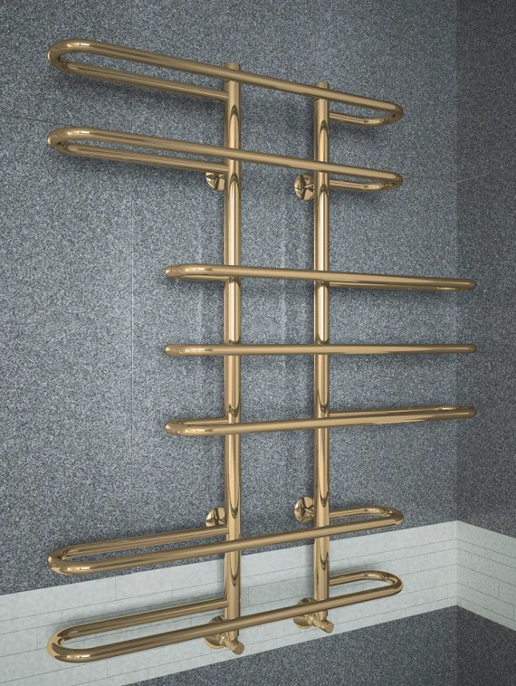 Diana - бронзовый электрический полотенцесушитель с выгнутыми вперед перекладинами.