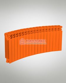 Rifar Base Flex Ral 500 - цветной биметаллический радиусный радиатор с боковым подключением