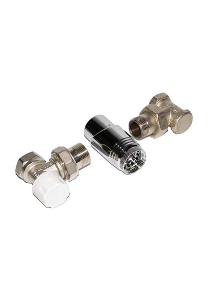 Угловой набор подключения 3/4 Axxinot с термоголовкой Delta