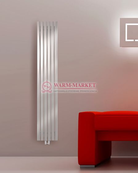Steel V 30х50 1500 - вертикальный трубчатый дизайн-радиатор, 5 секций