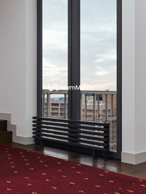 Bareng Select ZN 2500 - напольный трубчатый радиатор шириной 2500 мм, нижнее разнесенное подключение