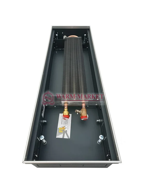 Внутрипольный конвектор Techno Usual KVZ, высота 140 мм., ширина 200 мм., без решетки