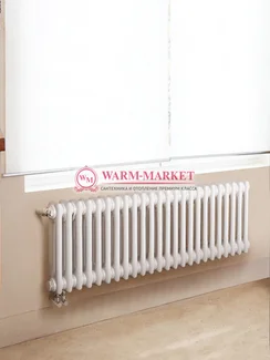 Трубчатый радиатор Dia Norm 2057-24 секции, двухтрубный с нижним правым/левым подключением с вентилем.