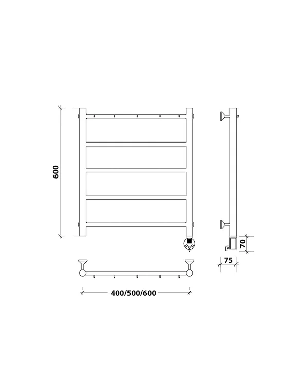Электрический полотенцесушитель Secado Триада 1 К из нержавеющей стали