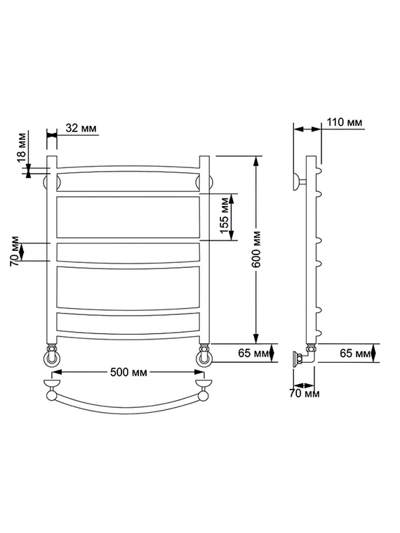 Водяной полотенцесушитель Secado Милан 2 из латуни