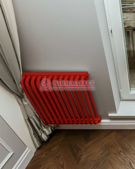 Трубчатый радиатор KZTO RS‌-2 высотой 540 мм красного цвета