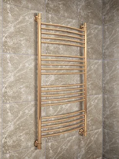 Bogema Bronze - бронзовый водяной полотенцесушитель, 500х500 мм