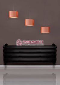 Ravenna 446х1400 – черный горизонтальный широкий дизайнерский полотенцесушитель