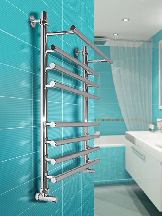 Sofia A - полотенцесушитель с выдвинутыми вперед верхними перекладинами хром