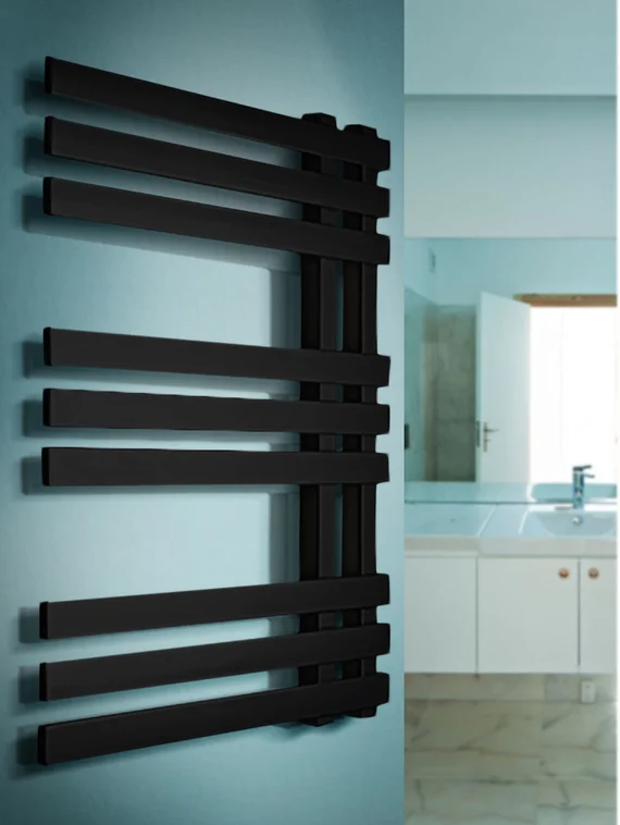 Vega - электрический дизайн полотенцесушитель оригинальной формы с квадратным профилем