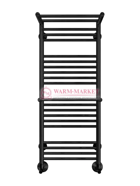 Аврора П20-2 - водяной полотенцесушитель с двумя полками, нижнее подключение, черный