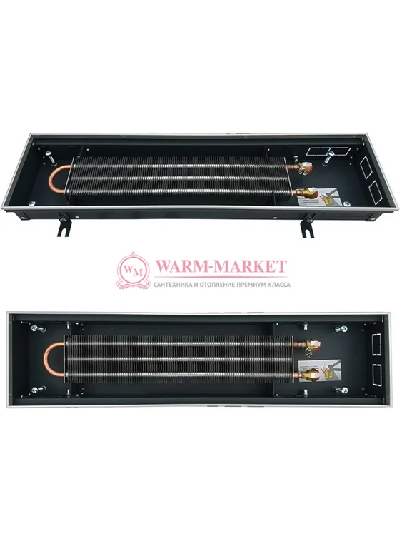 Внутрипольный конвектор Techno Usual KVZ, высота 85 мм., ширина 200 мм., без решетки