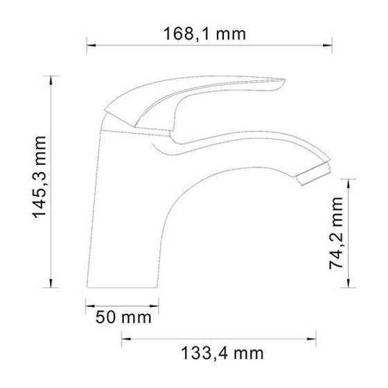 Смеситель для умывальника черный Rossel 2803-Bl