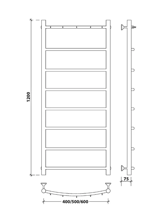 Водяной полотенцесушитель Secado Милан 1 К из нержавеющей стали