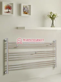 Богема L 600х1100 – горизонтальный широкий дизайнерский полотенцесушитель цвет хром