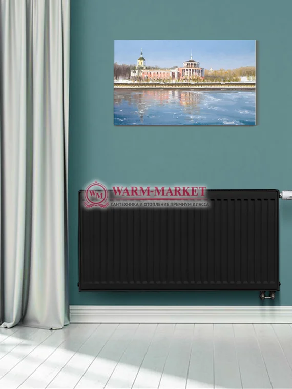 Dia Norm Ventil Compact СV 33, высотой 500 мм - панельный радиатор с нижним подключением черный