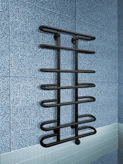 Furror Black E - черный электрический полотенцесушитель с округлыми перекладинами