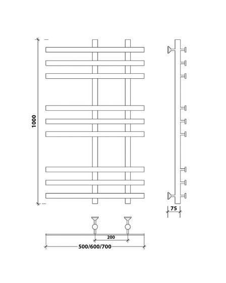 Водяной полотенцесушитель Secado Понтида 3 из нержавеющей стали