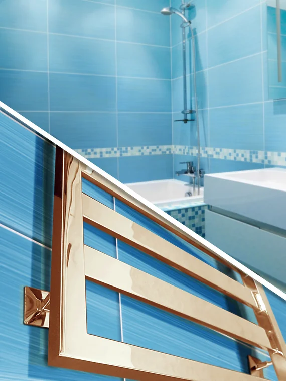 Tempra Bronze - бронзовый дизайн полотенцесушитель с широким профилем прямоугольного сечения