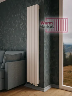 Axxinot Verde 60х60 V - вертикальный водяной радиатор высотой 1000 мм, 7 секций