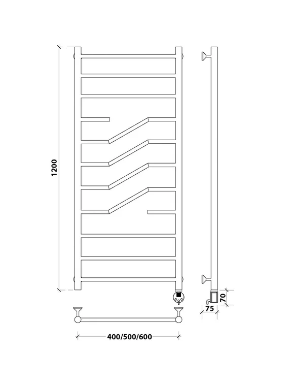 Электрический полотенцесушитель Secado Риволи из нержавеющей стали