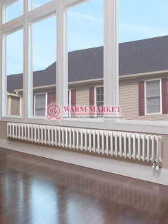 Трубчатый радиатор Dia Norm 3037-40 секций, трехтрубный с нижним подключением с вентилем.