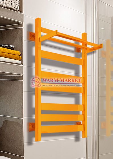 Quadro V 50+ электрический полотенцесушитель из квадратного и прямоугольного профиля с полкой