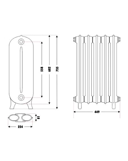 Чугунный радиатор Fakora Dragon 560