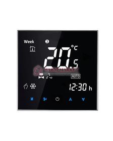 Комнатный термостат KT-200 с сенсорным управлением для внутрипольного конвектора Techno черный