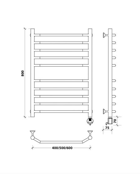 Электрический полотенцесушитель Secado Агата 4 из нержавеющей стали