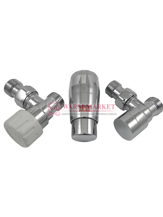 Комплект угловой Elegant Mini GZ1/2 x M22x1,5 с головкой Мини M30x1,5 Хром