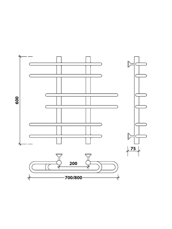 Водяной полотенцесушитель Secado Венеция 6 из нержавеющей стали
