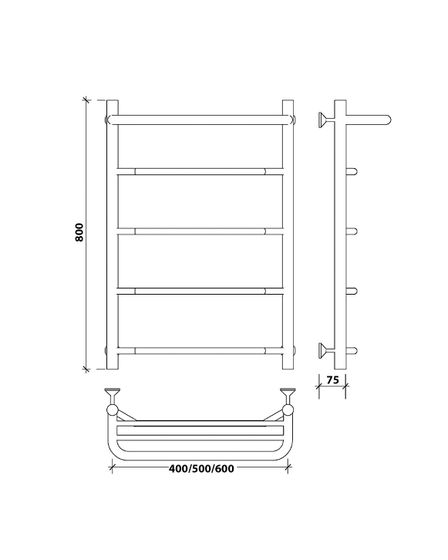 Водяной полотенцесушитель Secado Агата 1 СП из нержавеющей стали