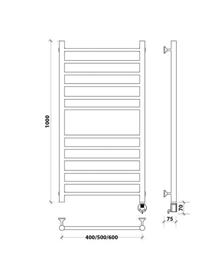 Электрический полотенцесушитель Secado Триада 4 из нержавеющей стали