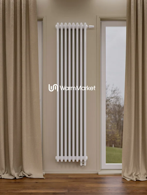 Bareng Softy 3120 - трехтрубный трубчатый радиатор высотой 1200 мм, нижнее подключение с термостатикой