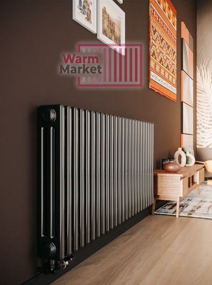 Трубчатый радиатор Solira 3057 N69 нижнее подключение, черный (RAL 9005)