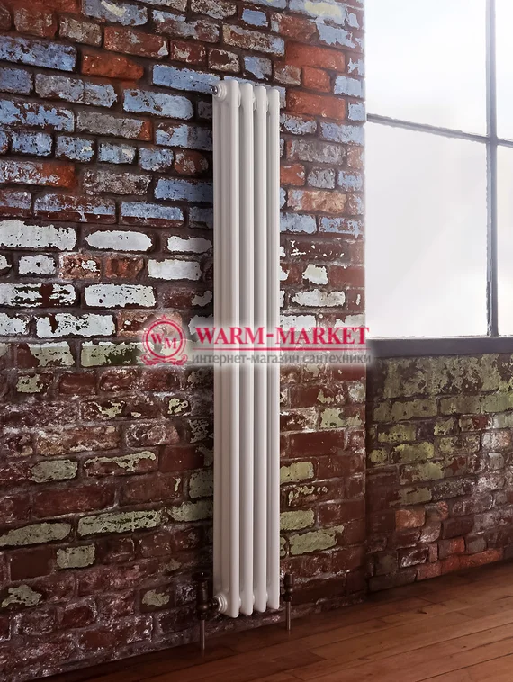Вертикальный трубчатый радиатор Dia Norm 3180-4 секции, трехтрубный с нижним центральным подключением.