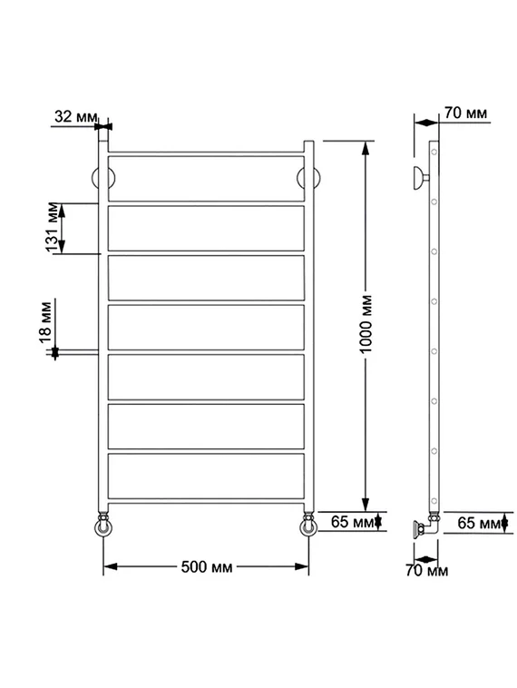 Электрический полотенцесушитель Secado Триада 1 из латуни