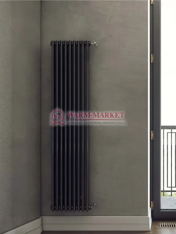 Вертикальный трубчатый радиатор Irsap Tesi RT 21800 двухтрубный, черный