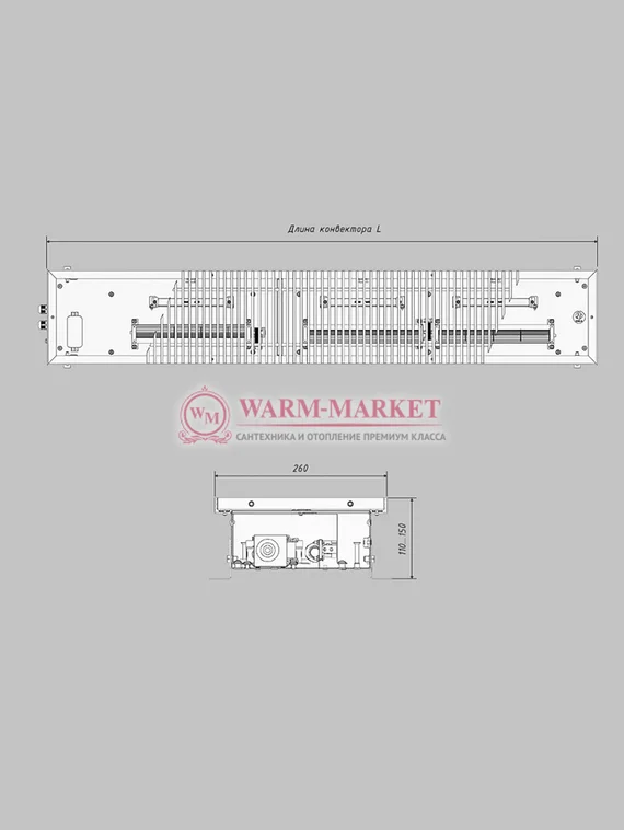 Внутрипольный электрический конвектор Vitron