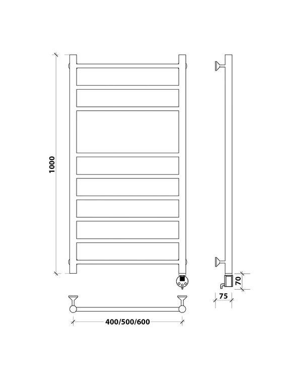 Электрический полотенцесушитель Secado Триада 5 из нержавеющей стали