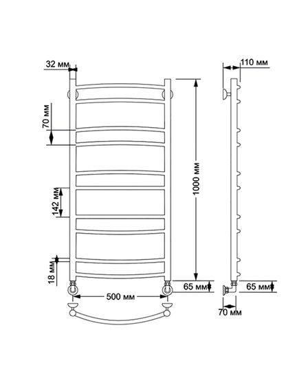 Электрический полотенцесушитель Secado Милан 2 из латуни